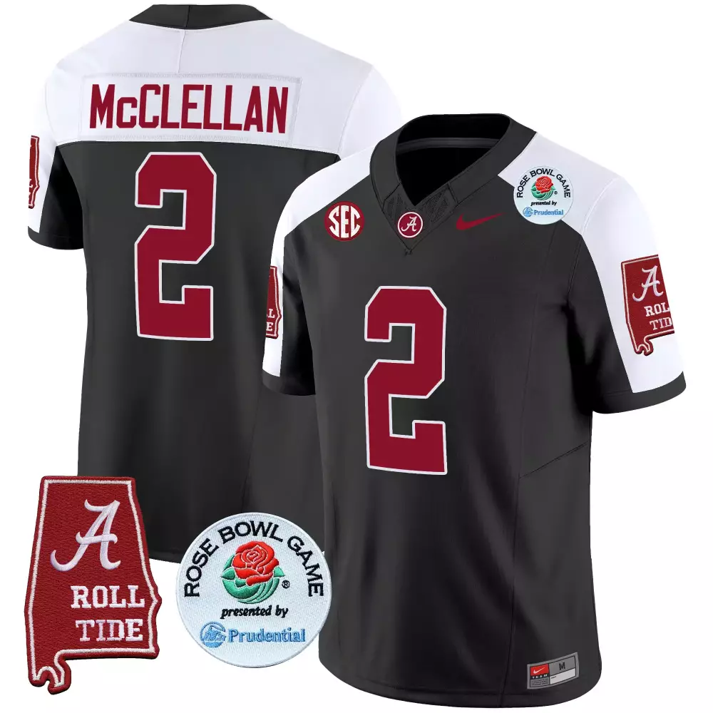 Jase Mcclellan 2 Jersey Charcoal Rose Bowl Game Alabama Crimson Tide Men White Alternate