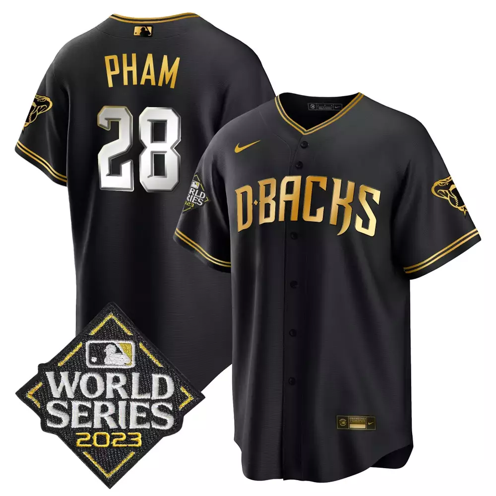 Tommy Pham 28 Jersey Black World Series Arizona Diamondbacks 2023 Men Gold All Stitched