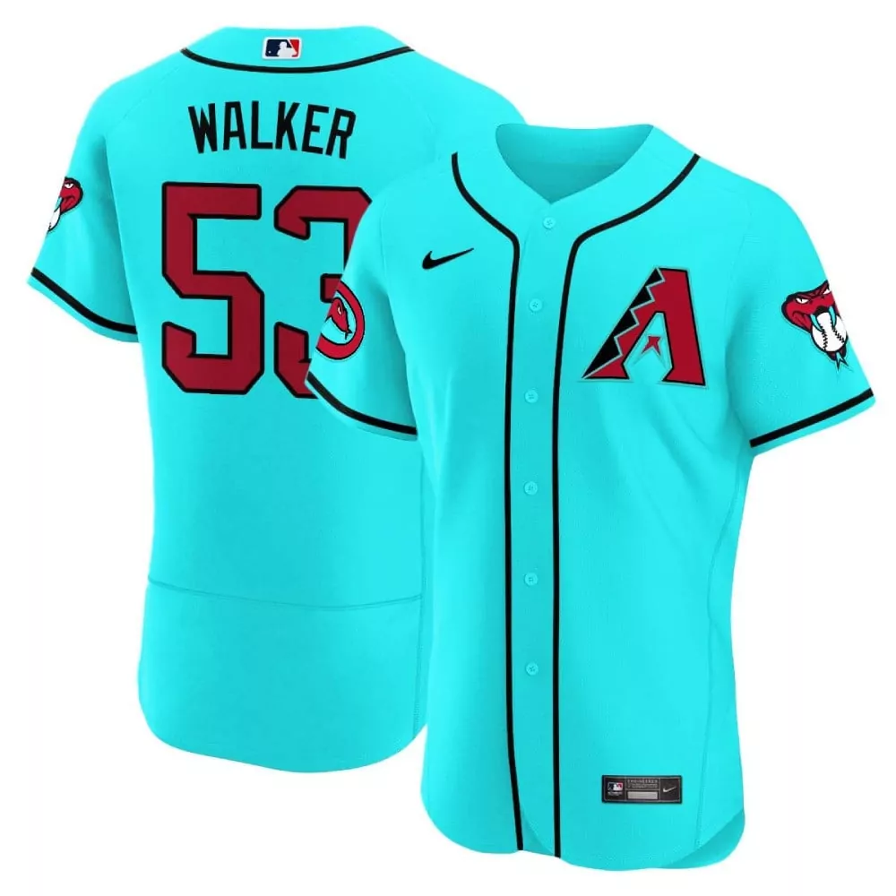 Christian Walker 53 Jersey Aqua Arizona Diamondbacks Men Black Red Flex Base v2 All