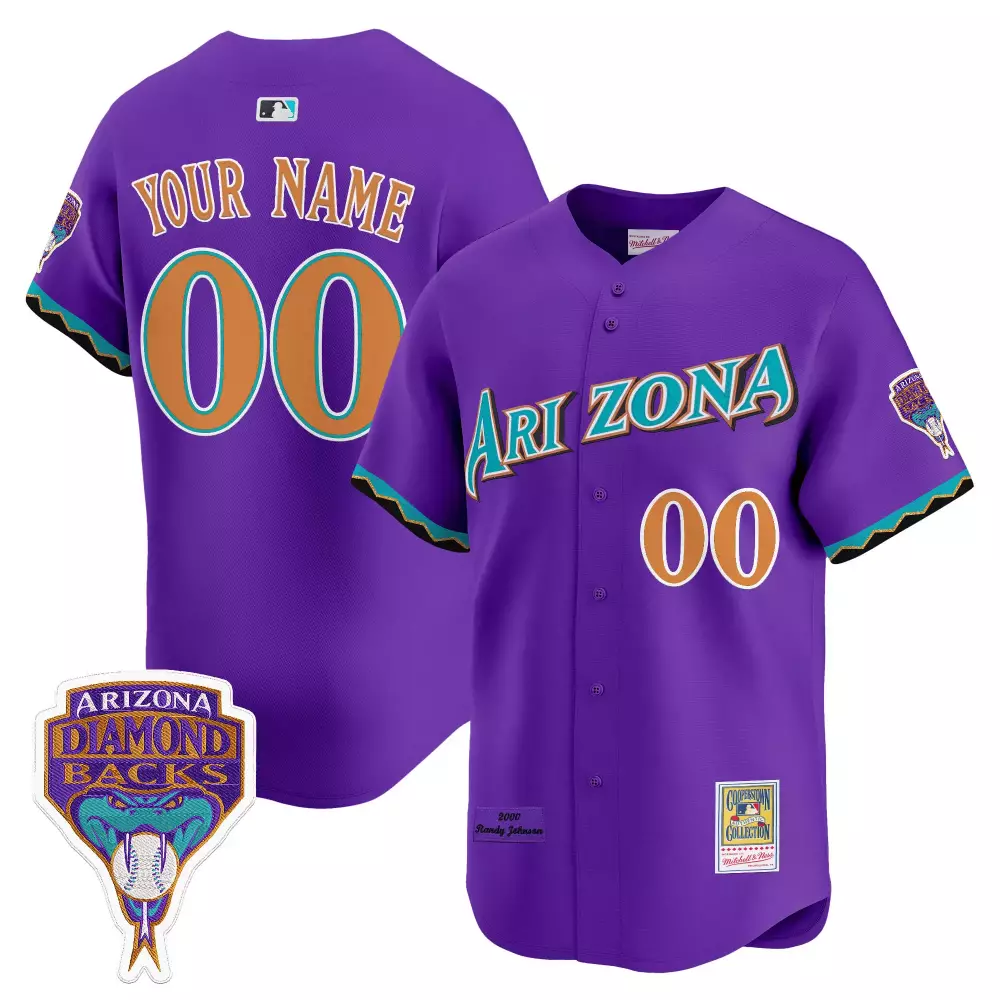 Custom Arizona Diamondbacks Jersey Purple Men Teal Orange Black Cooperstown Collection