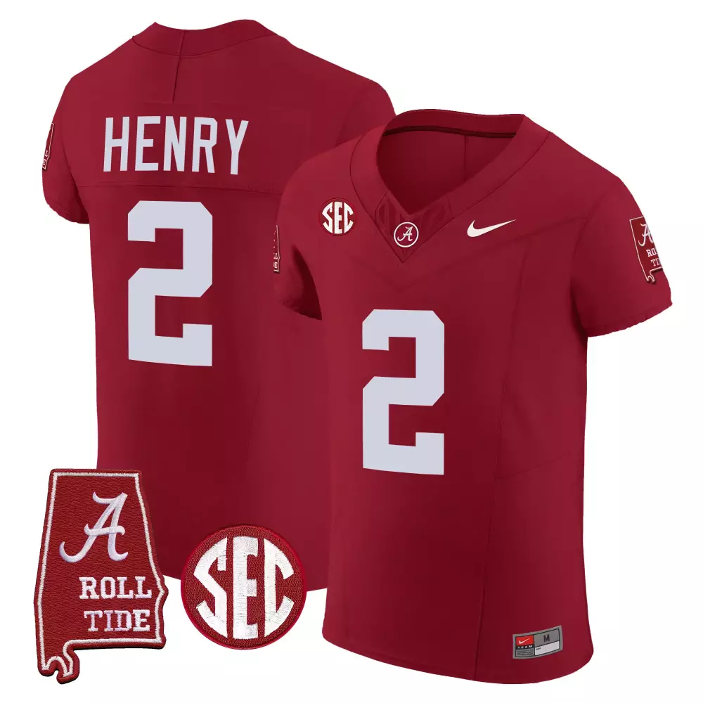 Derrick Henry 2 Jersey Crimson Alabama Tide Roll Men White Vapor Elite All Stitched