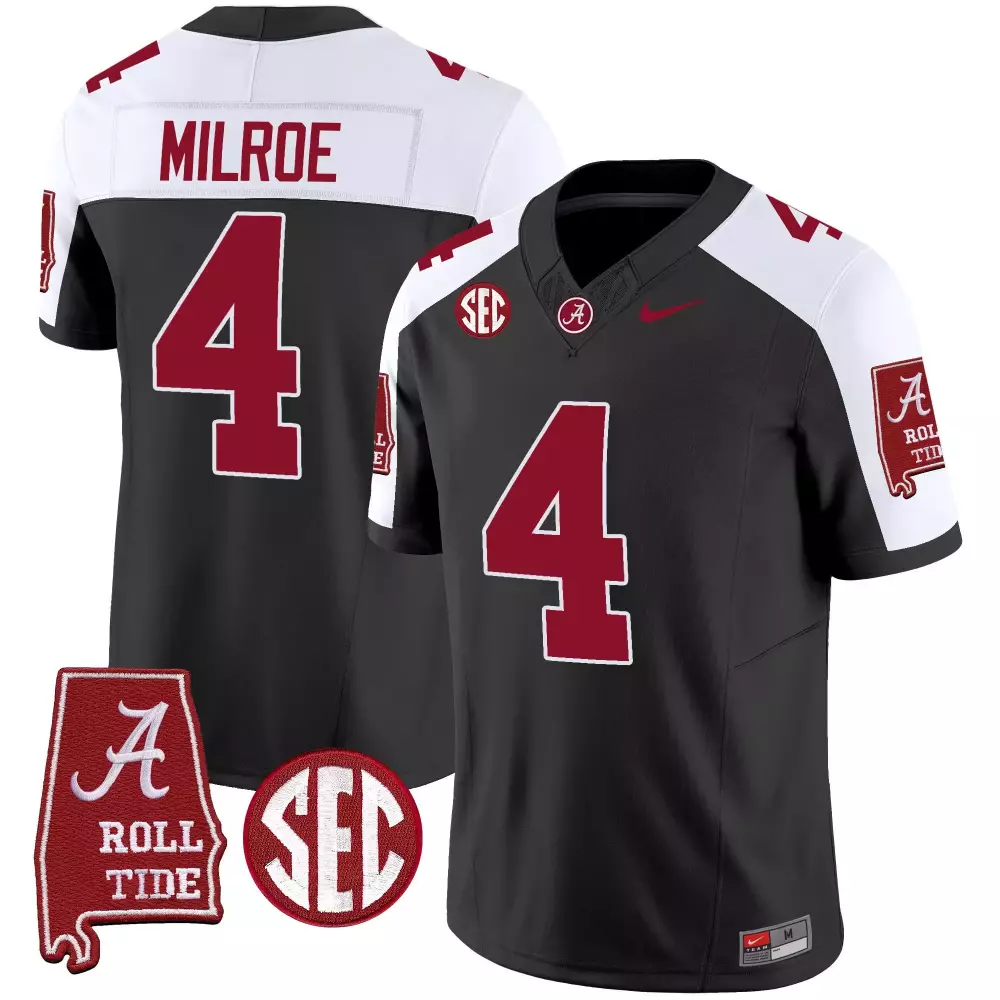 Jalen Milroe 4 Jersey Charcoal Alabama Crimson Tide "a" Roll Men White Alternate