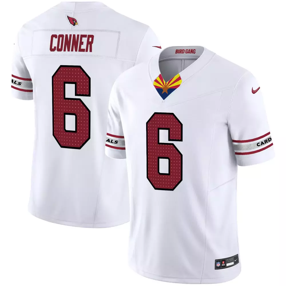 James Conner 6 Arizona Cardinals Jersey White Bird Gang State Flag Men Apparel Cardinal Red