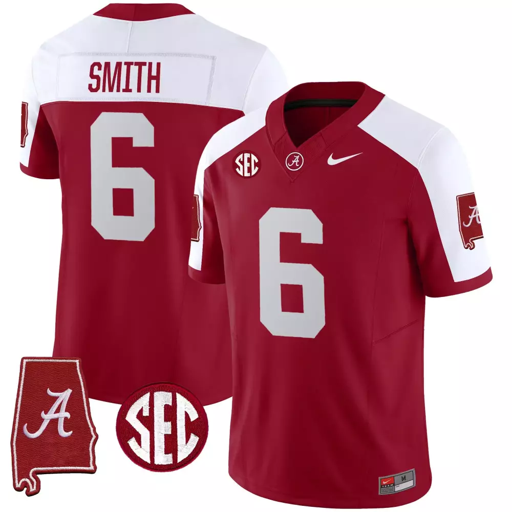Devonta Smith 6 Jersey Crimson Alabama Tide Men White Alternate Vapor Limited All