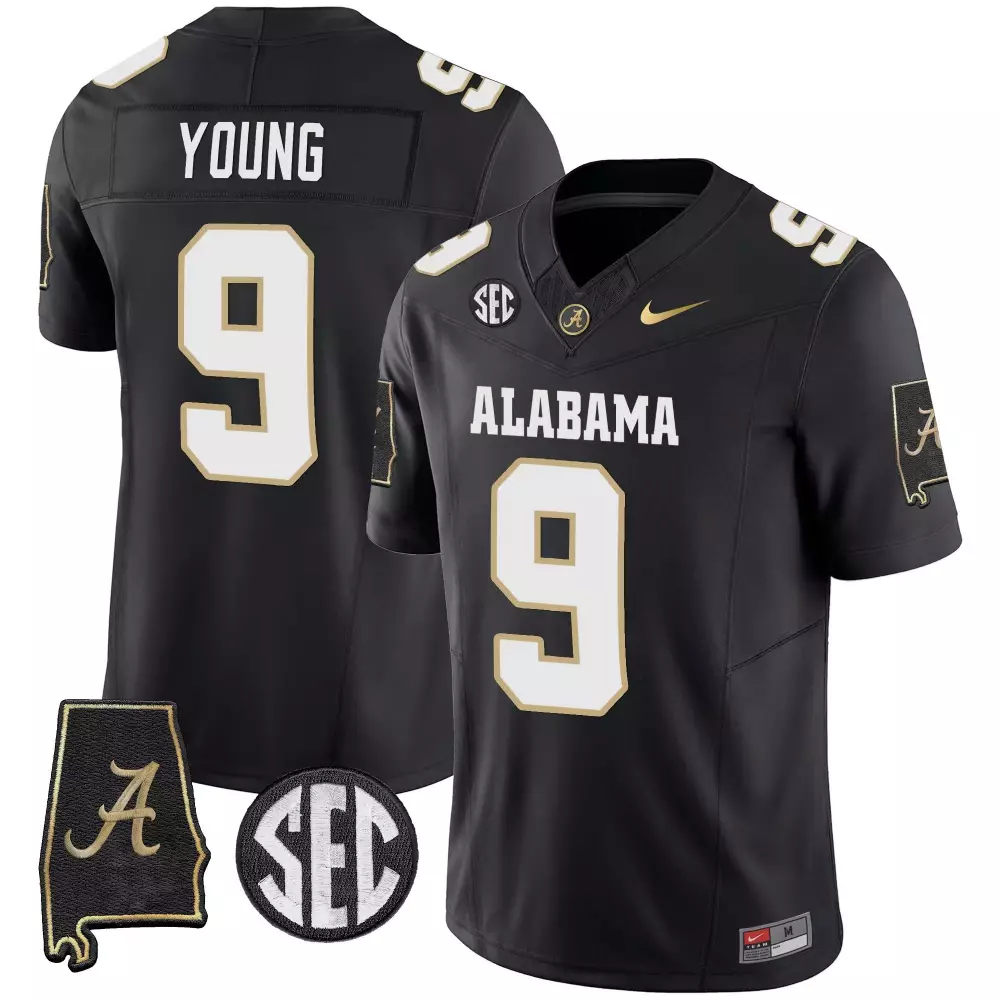 Bryce Young 9 Alabama Jersey Black 'a' Men White Gold Vapor Limited v2 All Stitched