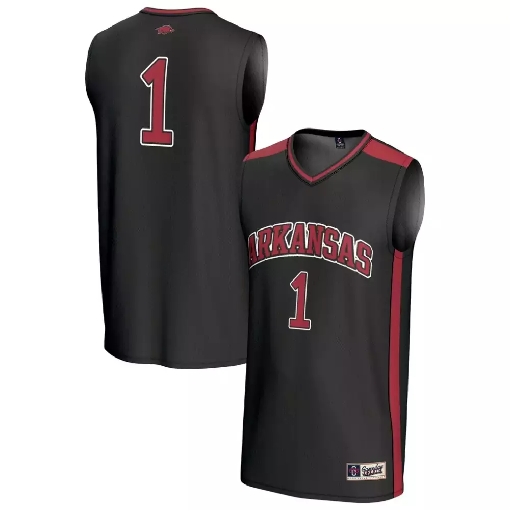 Arkansas 1 Jersey Black Men Cardinal White Gameday Fashion