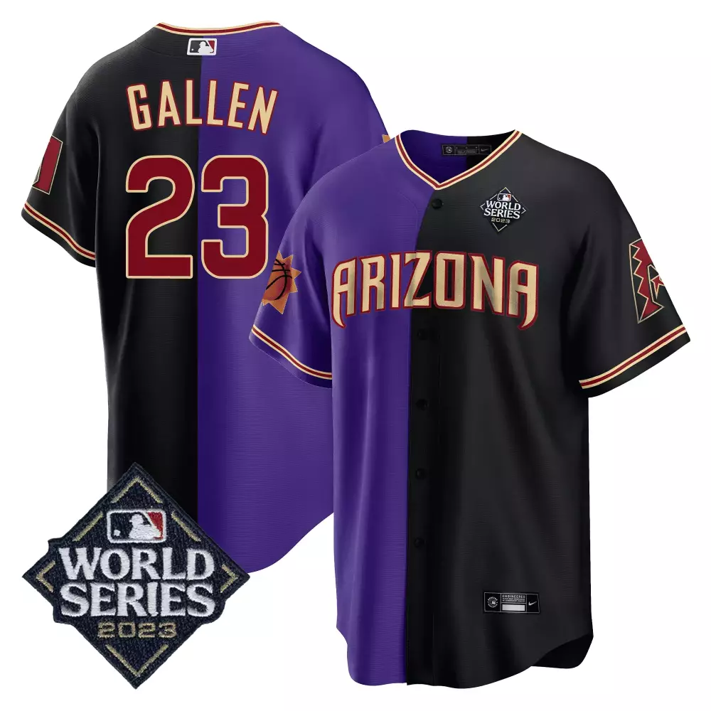 Zac Gallen 23 Jersey Purple Arizona Diamondbacks World Series 2023 Men Split Design