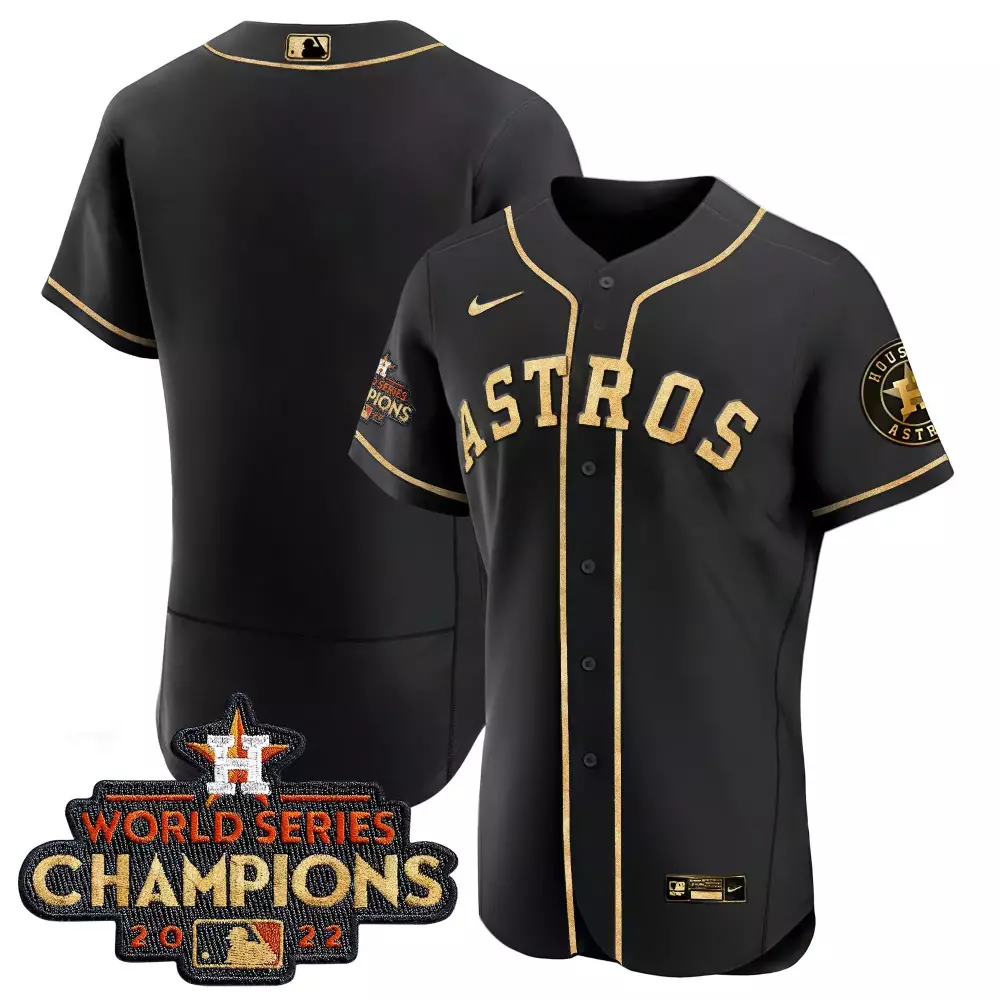 Alex Bregman 2 Houston Astros Jersey Black World Series Champions 2022 Men Gold All