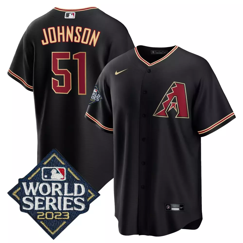 Randy Johnson 51 Jersey Black World Series 2023 Arizona Diamondbacks Men Red Gold