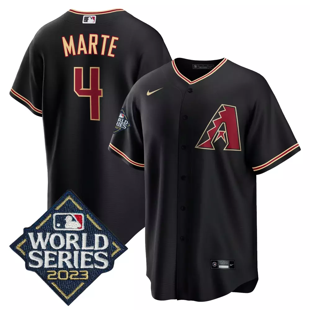 Ketel Marte 4 Jersey Black World Series 2023 Arizona Diamondbacks Men Maroon Gold