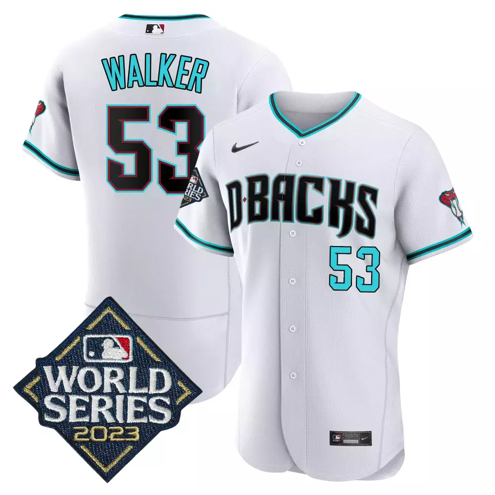 Walker 53 Arizona Diamondbacks Jersey White World Series 2023 Men Alternate Black