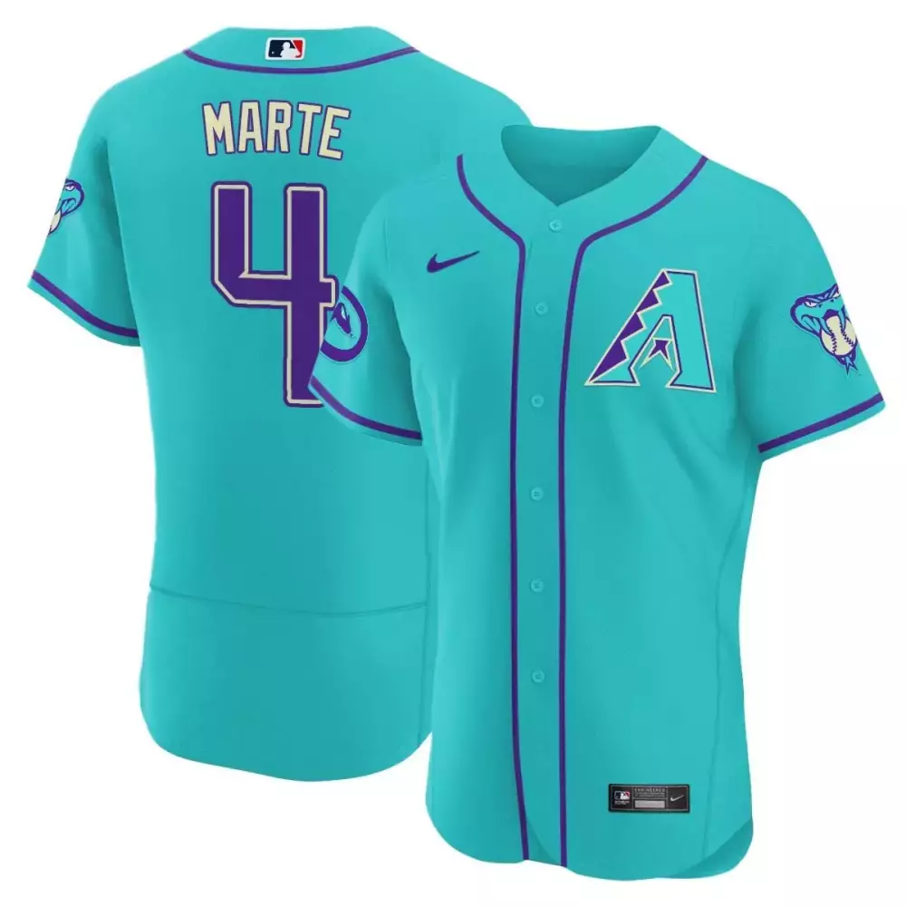 Ketel Marte 4 Jersey Teal Arizona Diamondbacks Purple White Flex Base All Stitched