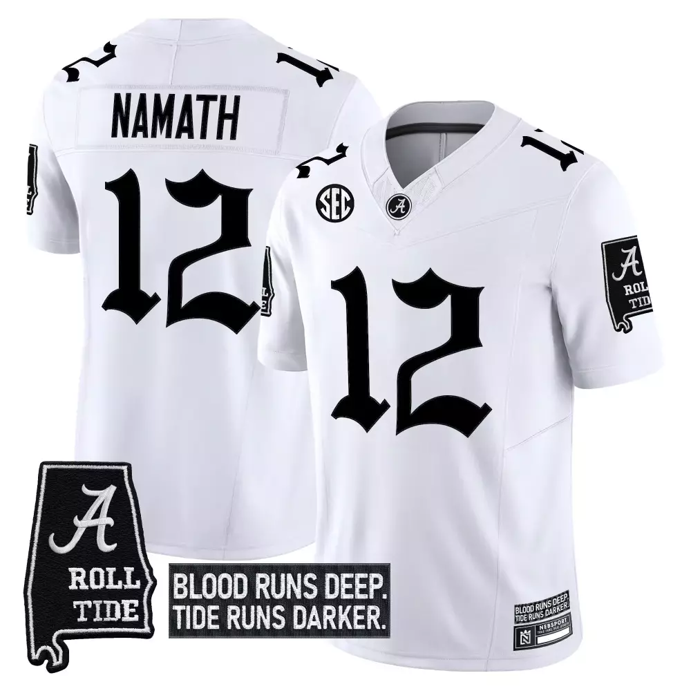 Daniel Blood 12 Jersey White Alabama Crimson Tide Roll Men Black Stitched Vapor