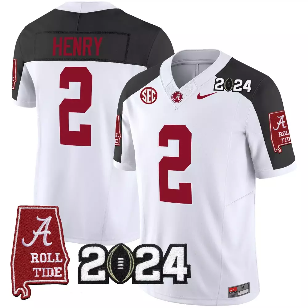 Derrick Henry 2 Alabama Jersey White 2024 Roll Tide Men Crimson Black Vapor Limited