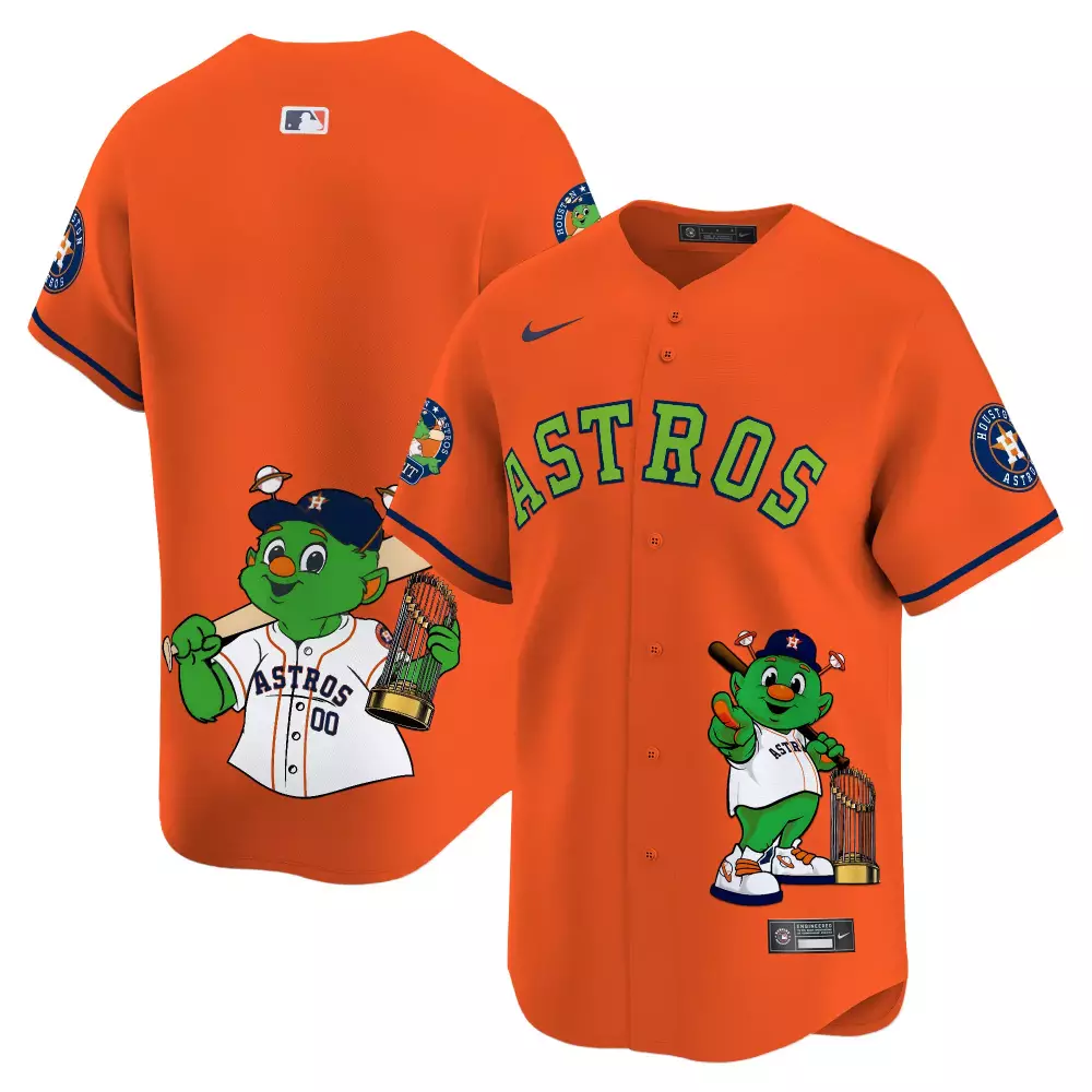 Mascot Houston Astros Jersey Orange Orbit Masctot Team Alternate Men Green Blue All