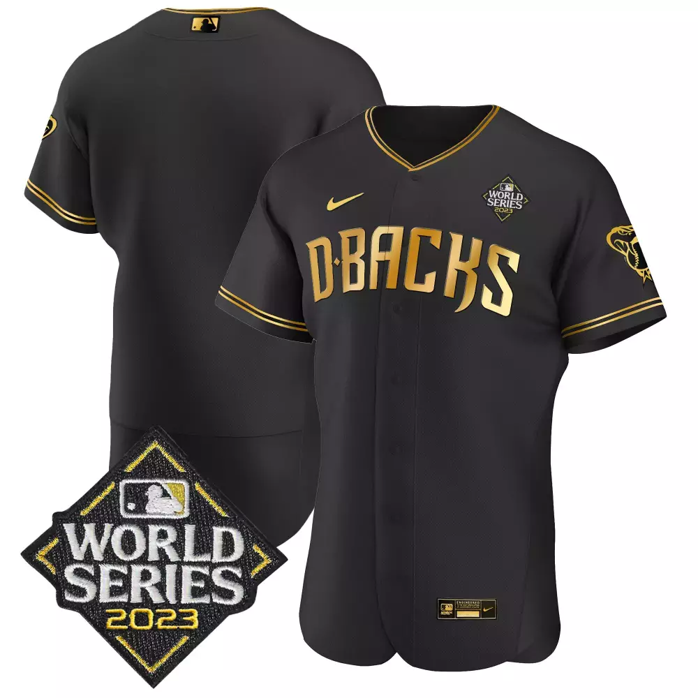 Corbin Carroll 7 Jersey Black World Series Arizona Diamondbacks 2023 Men Gold Limited