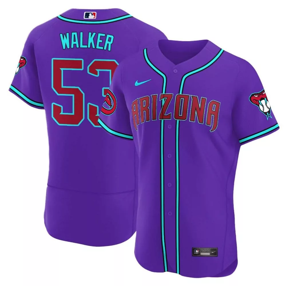 Christian Walker 53 Jersey Purple Arizona Diamondbacks Men Alternate Teal Red Flex
