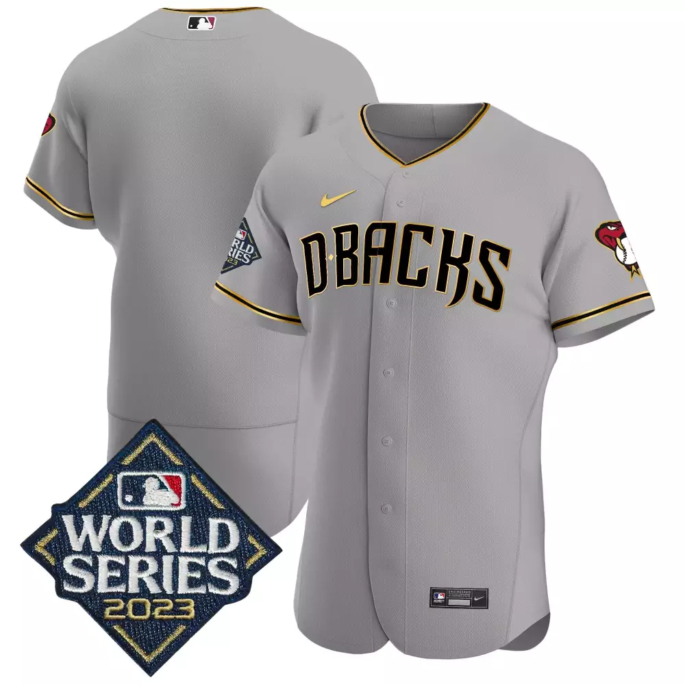 Corbin Carroll 7 Diamondbacks Jersey Gray World Series 2023 Men Black Gold All Stitched