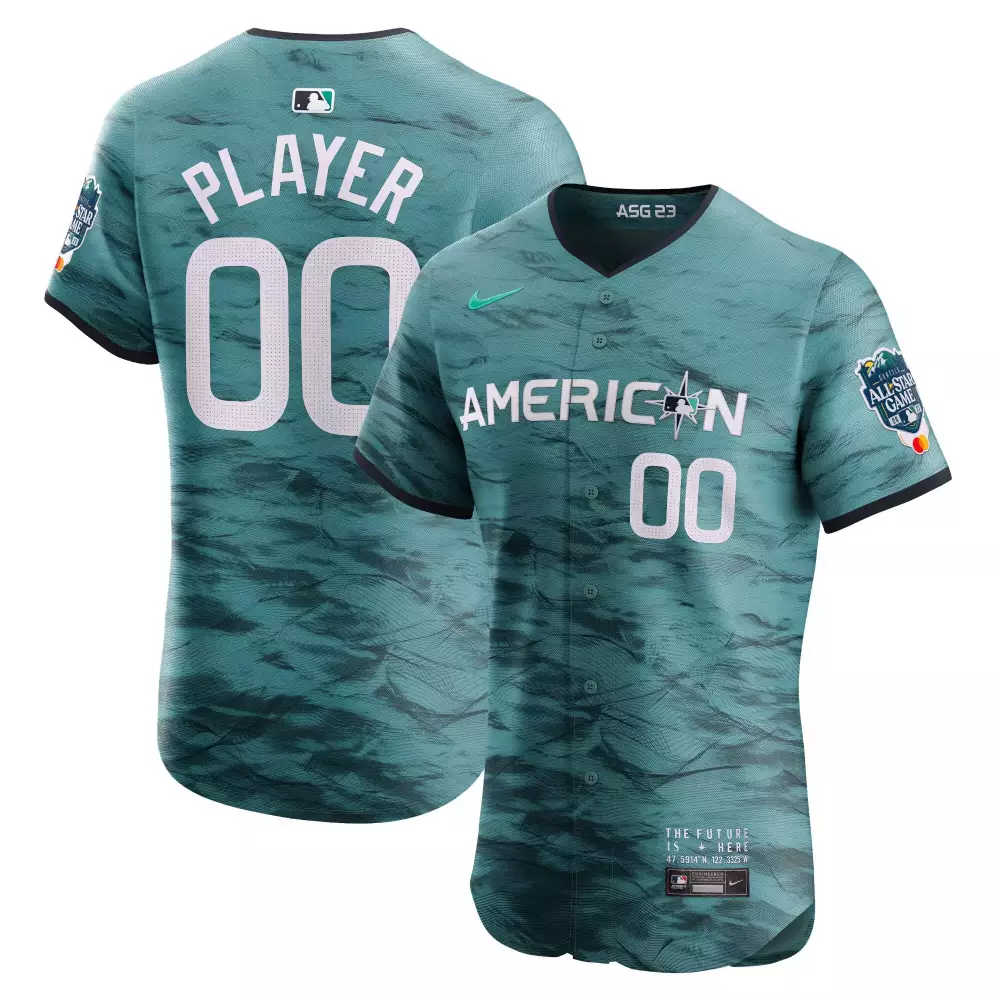 Custom American League Jersey Teal MLB All-star Game 2023 Men Design Black White