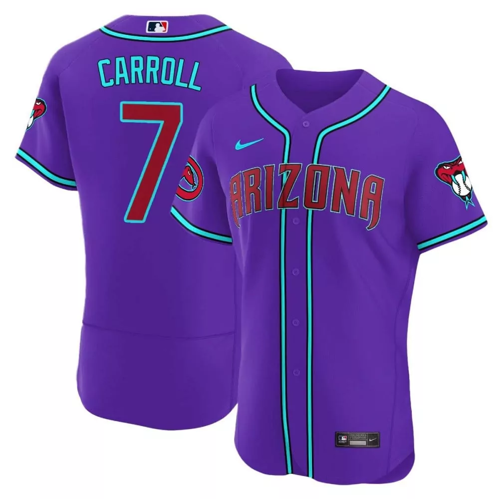 Corbin Carroll 7 Jersey Purple Arizona Diamondbacks Men Teal Red Flex Base v2 All