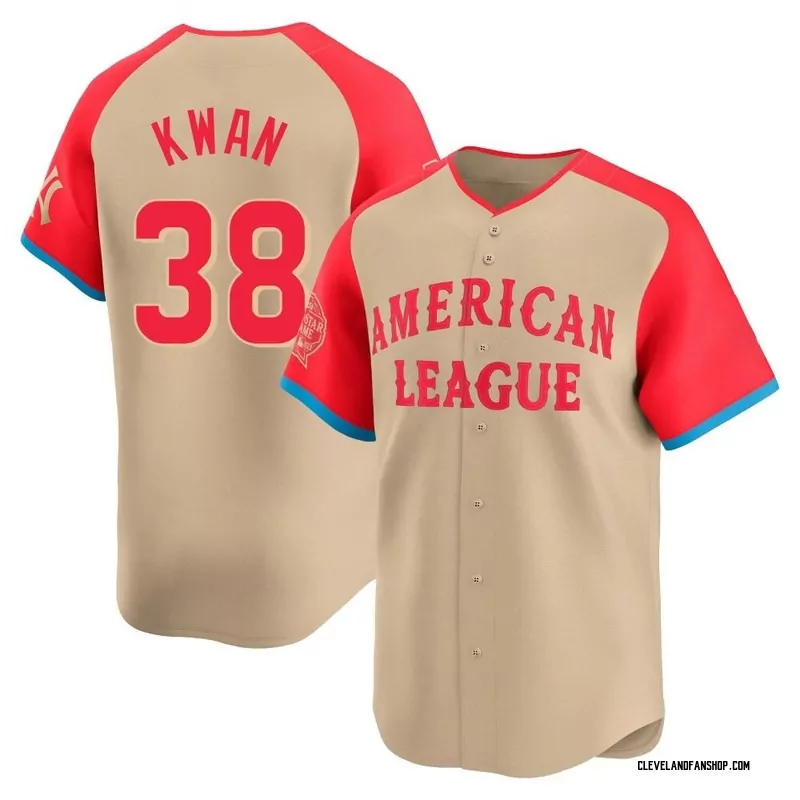 Steven Kwan 38 American League Jersey Tan All-star Game Men Red Blue Limited
