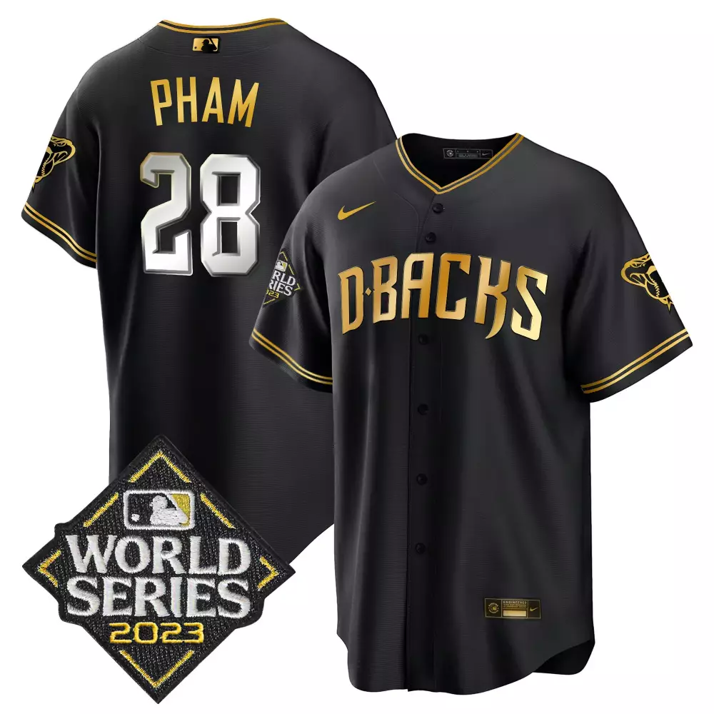 Tommy Pham 28 Jersey Black World Series Arizona Diamondbacks 2023 Men Gold White