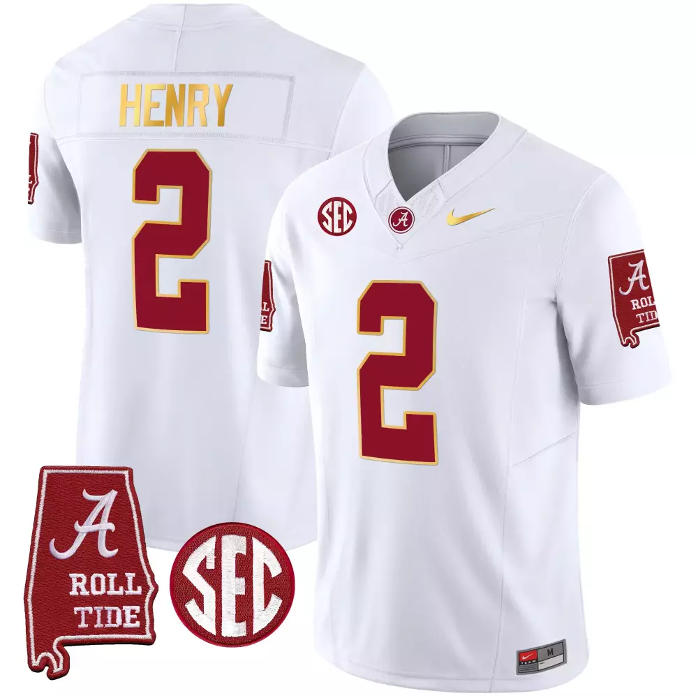 Derrick Henry 2 Jersey White Ncaa Alabama Crimson Tide Roll 2023 Men Gold Vapor All