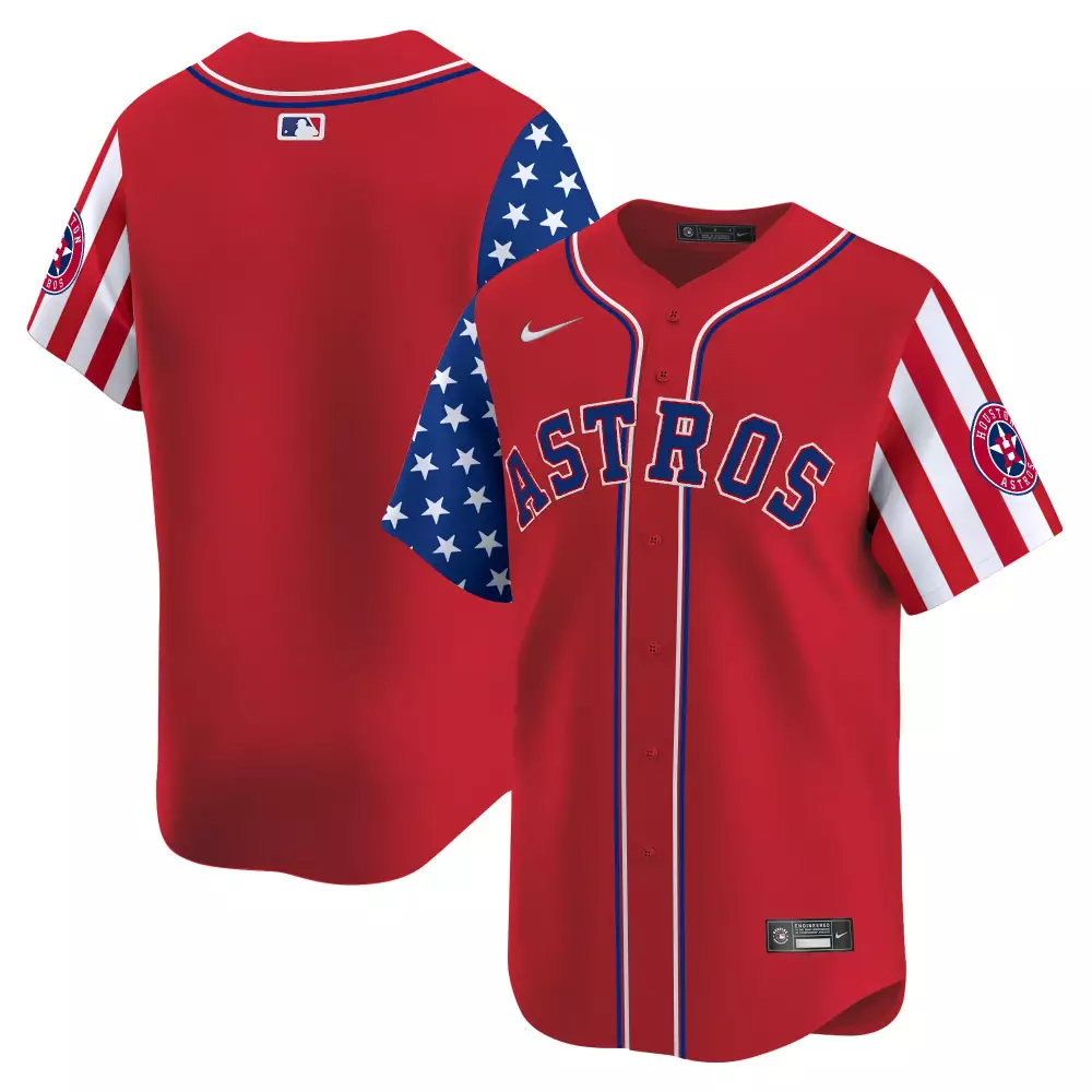 American Flag Houston Astros Jersey Red Stars And Stripes Team Men Custom Design