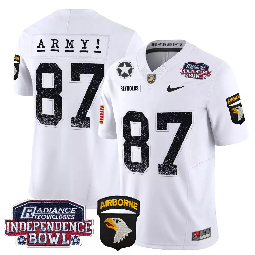 Army Independence 87 Jersey White Bowl Radiance Technologies Airborne Men Black Stitched