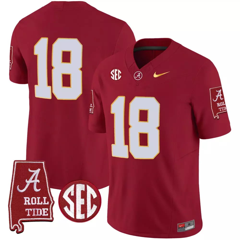 Jalen Milroe 18 Jersey Crimson Cfp National Championship Alabama Tide Roll Men White