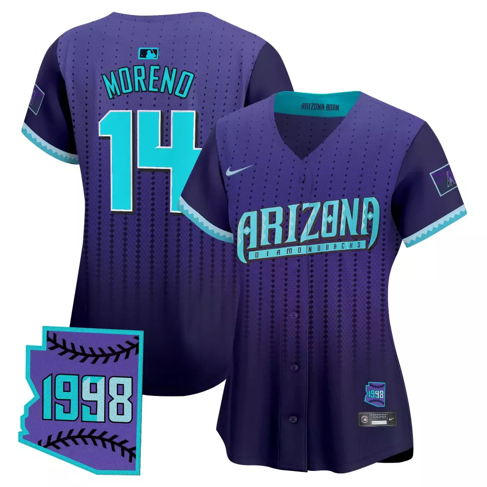 Gabriel Moreno 14 Jersey Purple 1998 Arizona Diamondbacks Shape '1998' Men Alternate