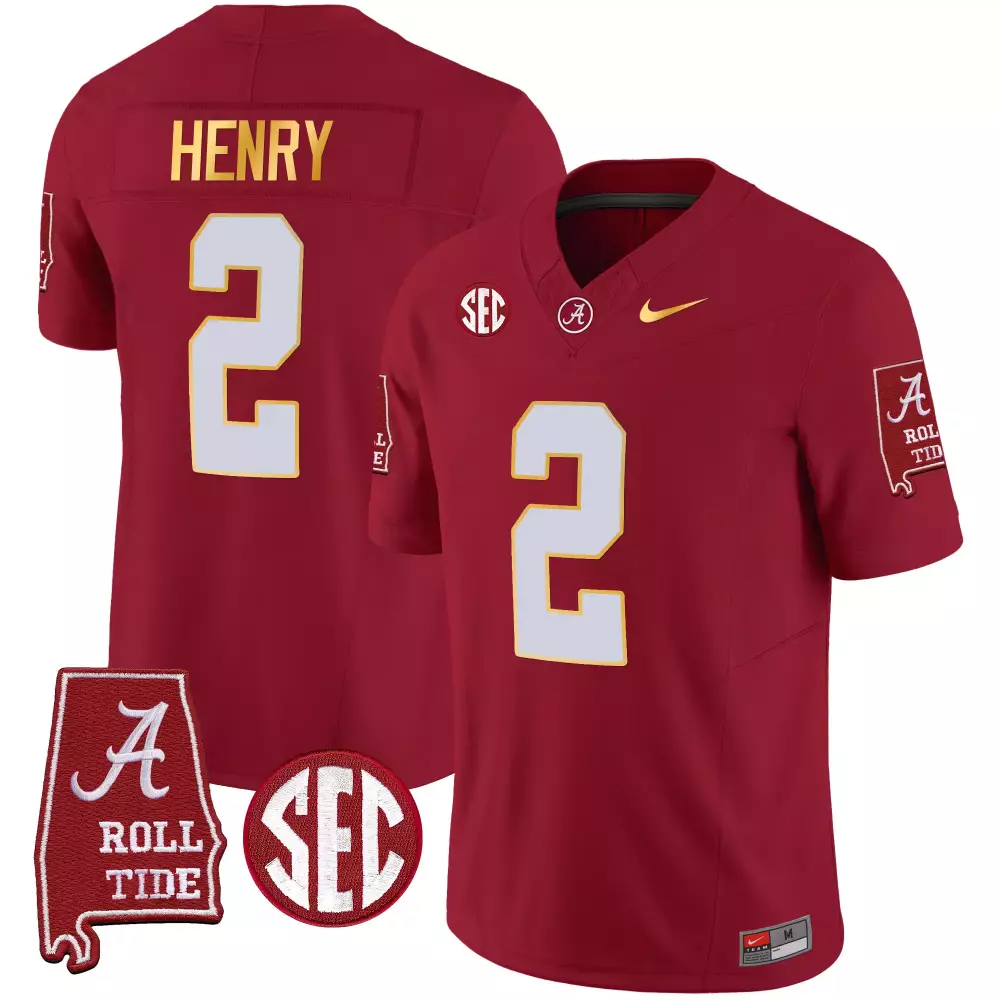 Derrick Henry 2 Alabama Jersey Crimson Men White Gold Vapor All Stitched