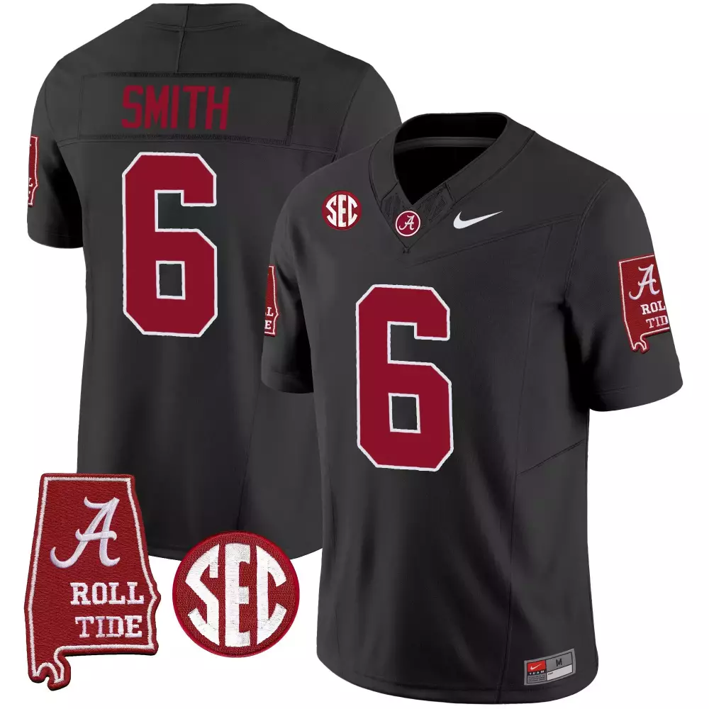 Devonta Smith 6 Jersey Black Alabama Crimson Tide Roll Men Vapor Limited v5 All Stitched