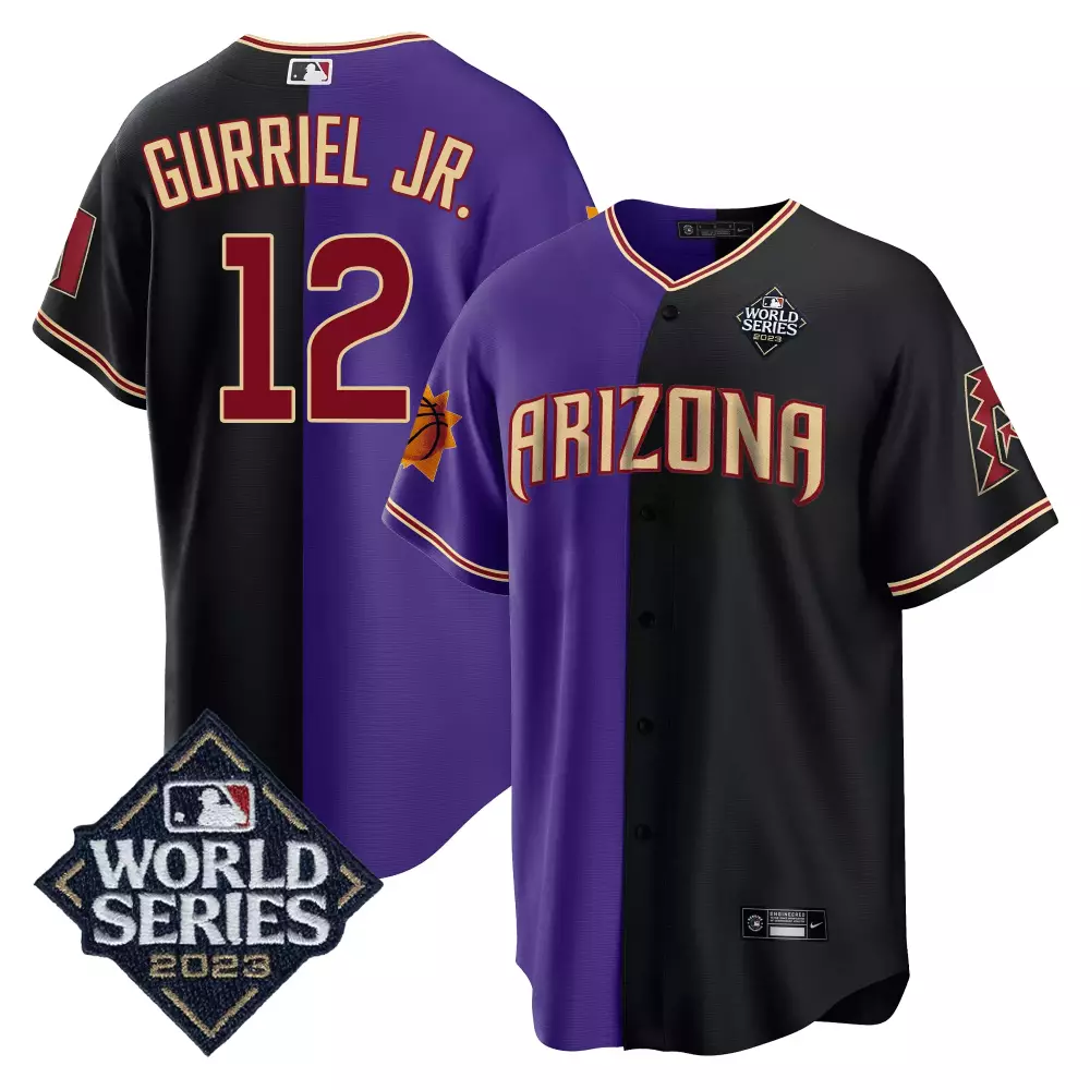 Gurriel Jr. 12 Jersey Purple World Series Arizona Diamondbacks 2023 Men Split Design