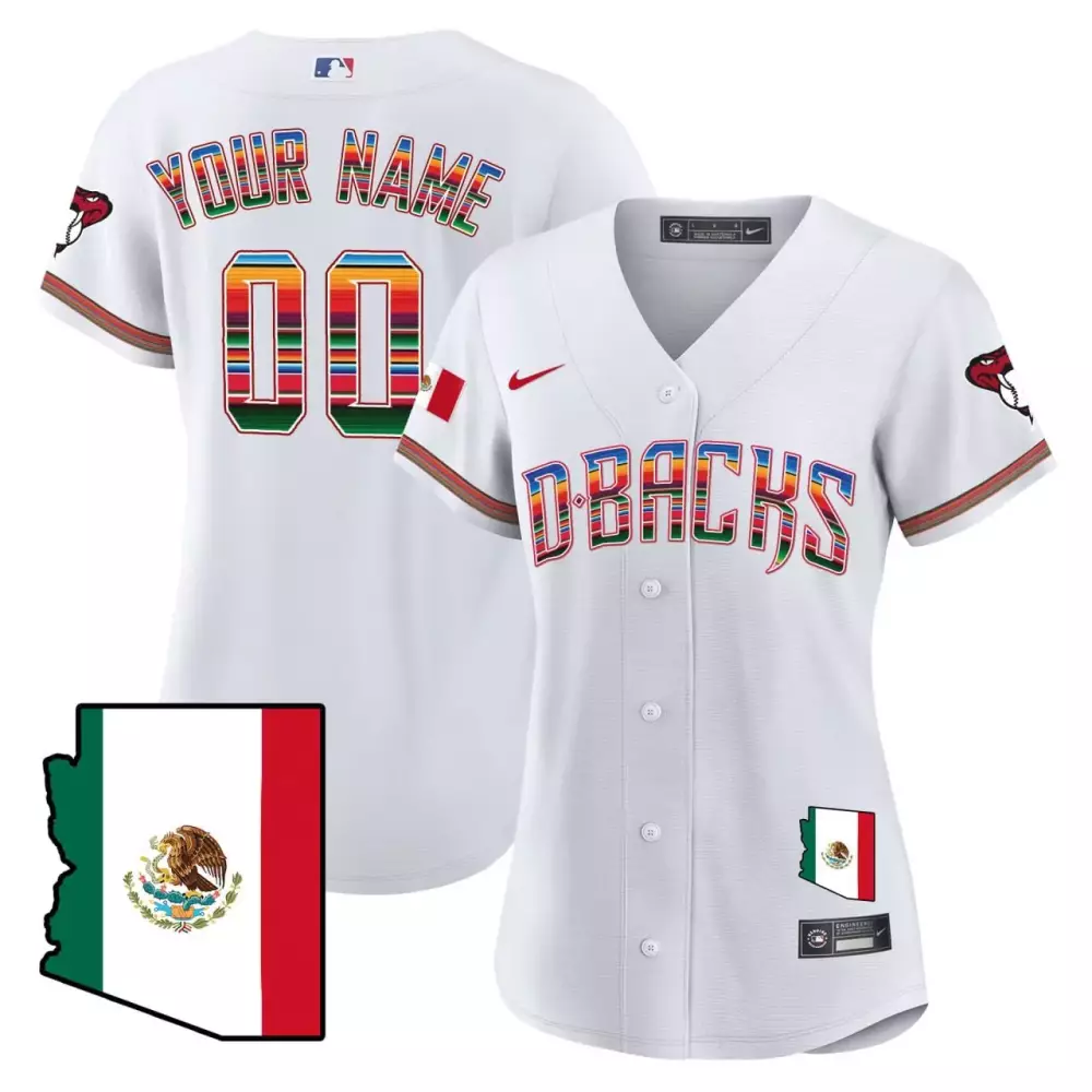 Custom Arizona Diamondbacks Jersey White City Connect Women Stitched Alternate Design