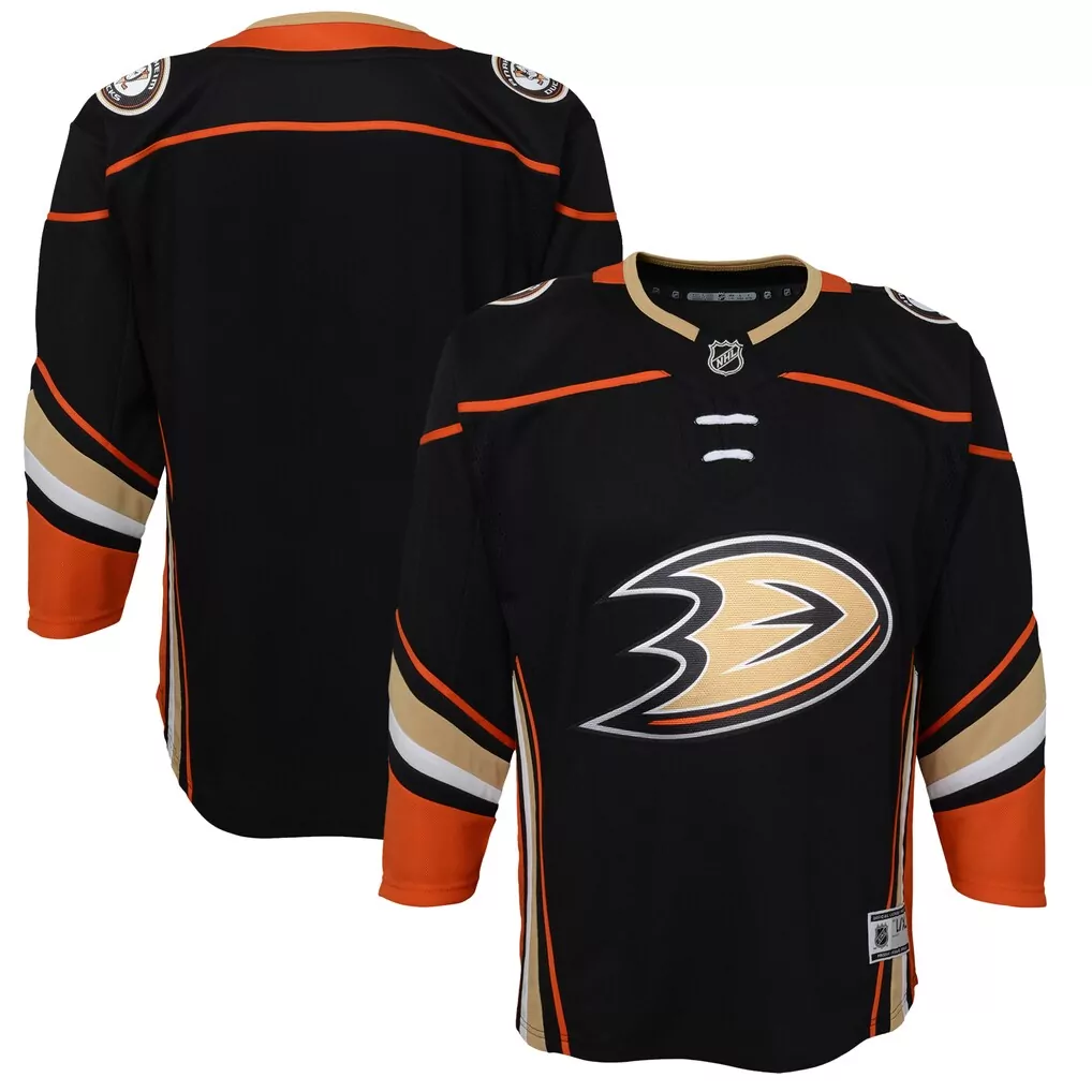 Storm Duck Anaheim Ducks Jersey Black Men Orange White Gold Home Premier