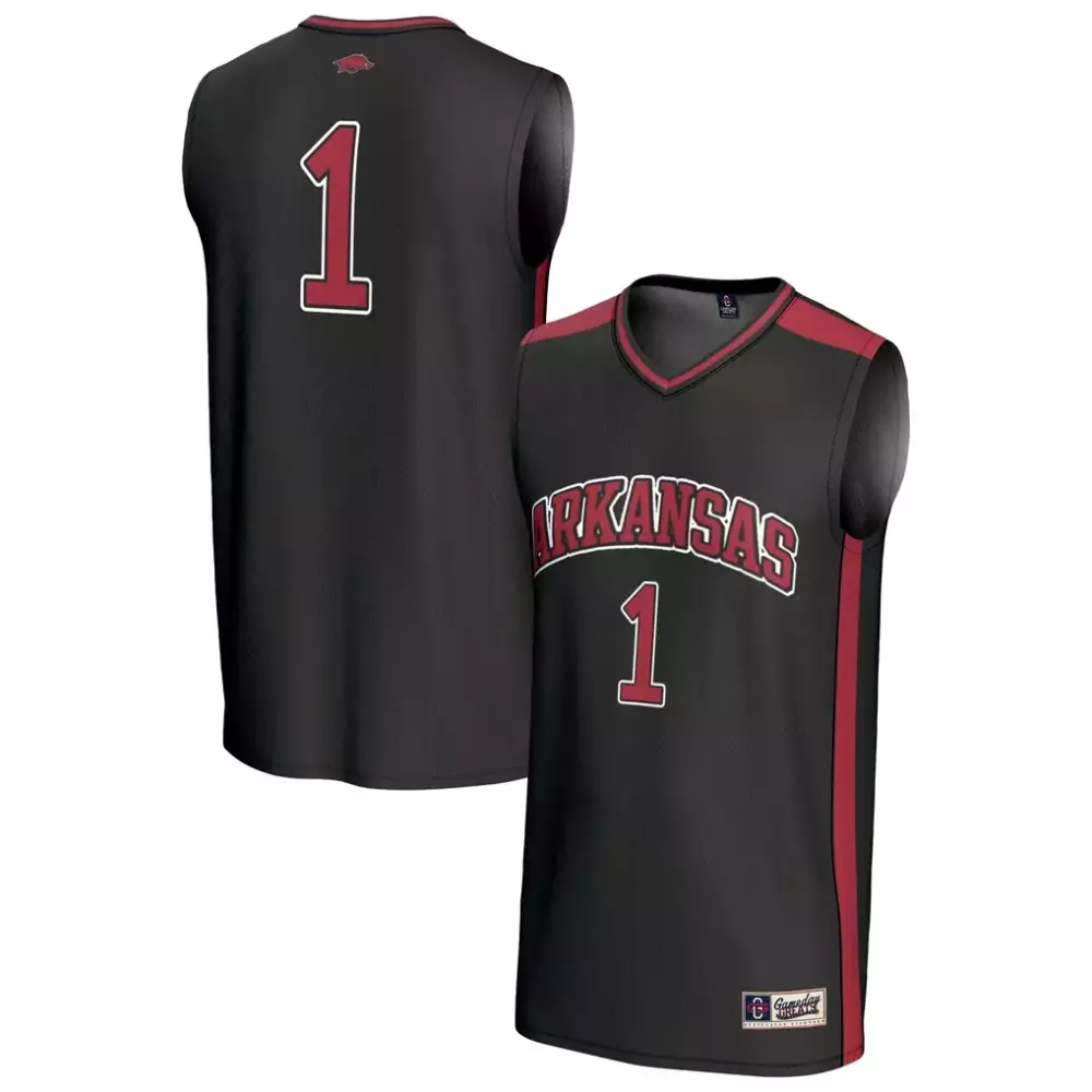 Arkansas 1 Razorbacks Jersey Black Cardinal White Gameday Unisex Fashion