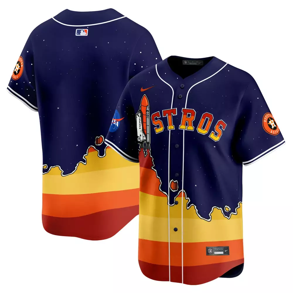 Altuve Space Houston Astros Jersey Navy Nasa Men Alternate Custom Design Orange Yellow