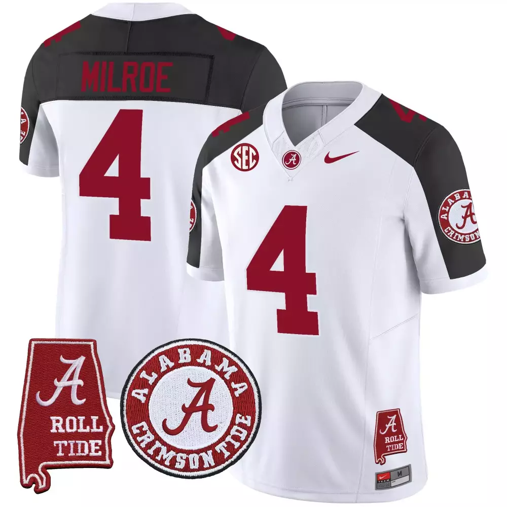 Jalen Milroe 4 Jersey White Alabama Crimson Tide 'a' Roll Men Black Vapor Limited
