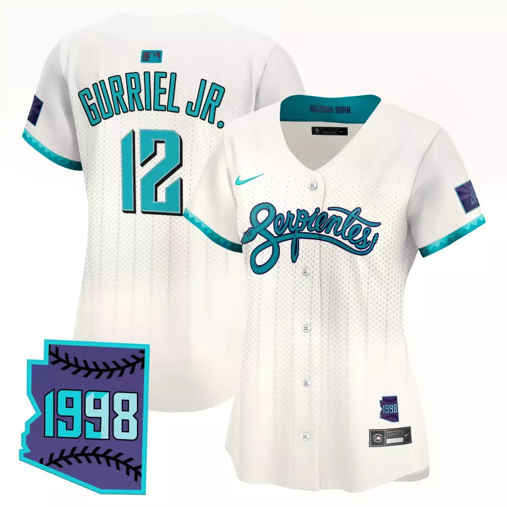Gurriel Jr. 12 Jersey White City Connect Arizona Diamondbacks Flag 1998 Men Alternate