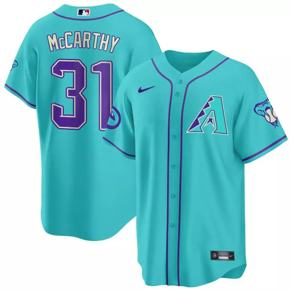 Jake Mccarthy 31 Jersey Teal City Connect Arizona Diamondbacks Men Purple White Cool