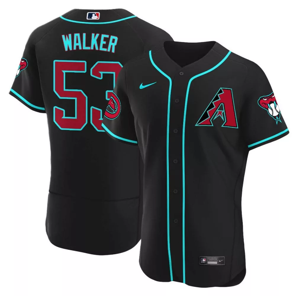 Christian Walker 53 Jersey Black Arizona Diamondbacks Men Teal Maroon Alternate Flex