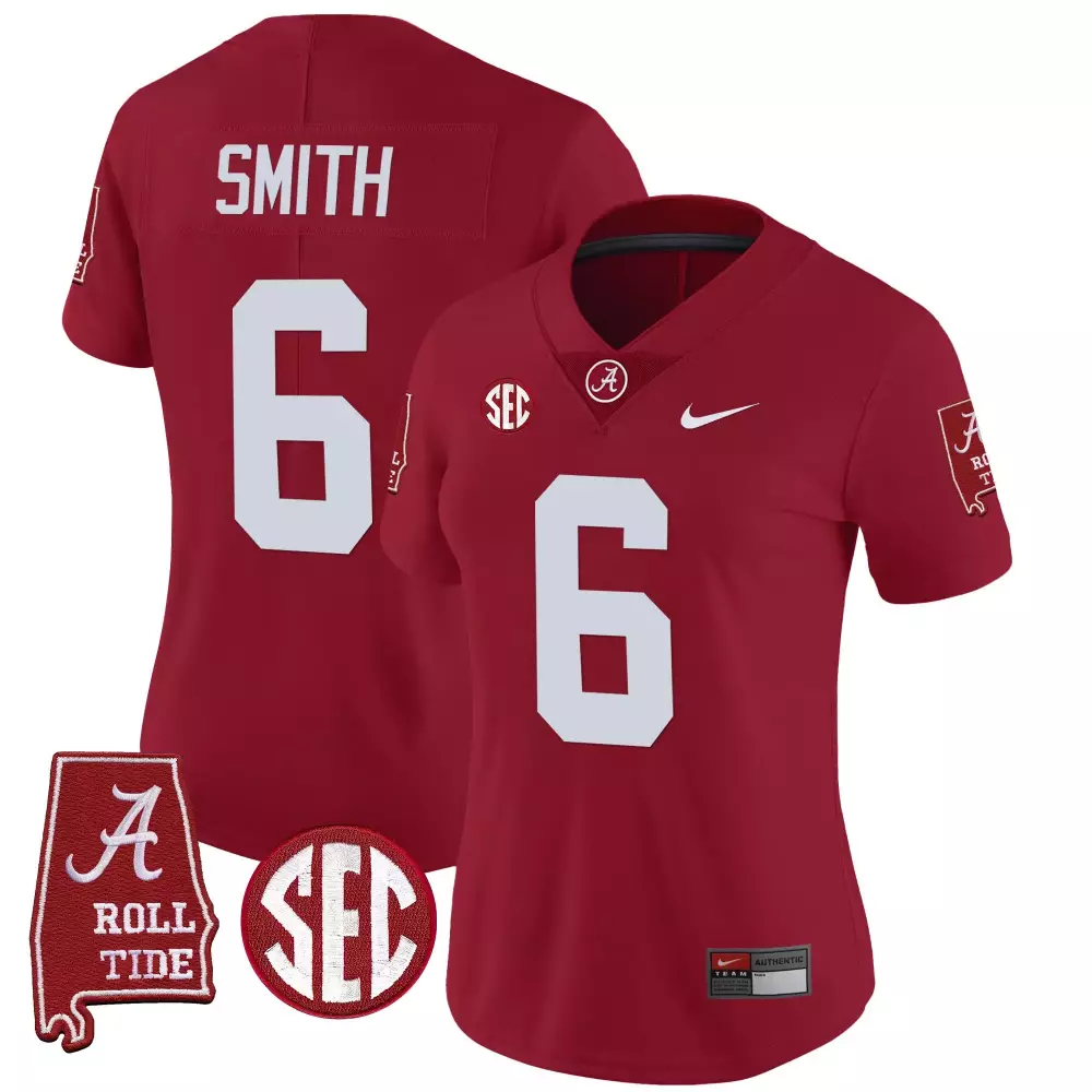 Devonta Smith 6 Jersey Crimson Alabama Tide Roll Women White Vapor Limited v3 All