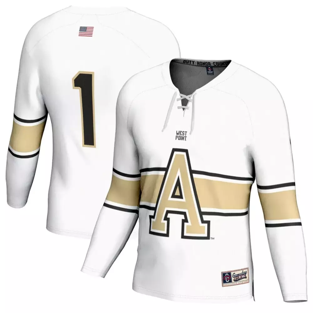 Army 1 Jersey White Military Academy American Flag Gameday Greats Men Black Gold