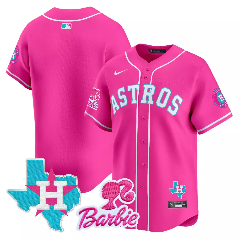Bergman Barbie Houston Astros Jersey Hot Pink Collaboration Texas Star Circular Men