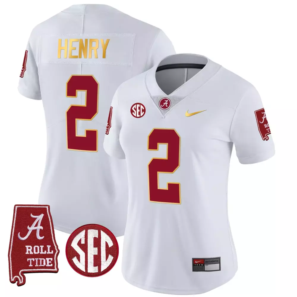 Derrick Henry 2 Jersey White Alabama Crimson Tide Roll Women Vapor All Stitched