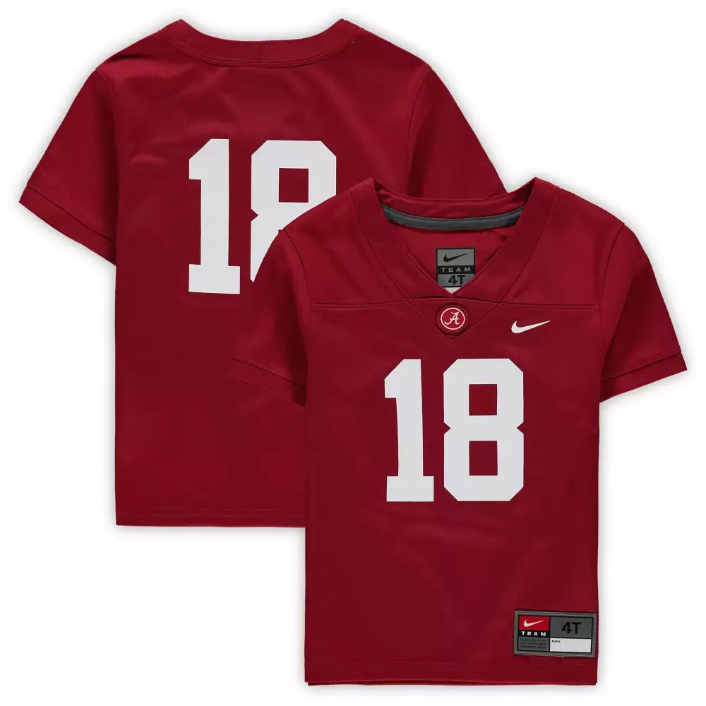 Jalen Milroe 18 Jersey Crimson Alabama Tide Kids White All Stitched Vapor