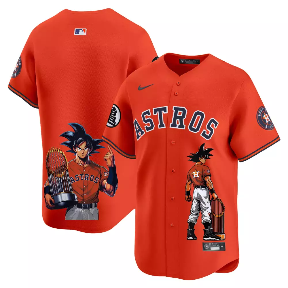 Goku Houston Astros Jersey Orange Dragon Ball Z Collaboration Men Navy White All