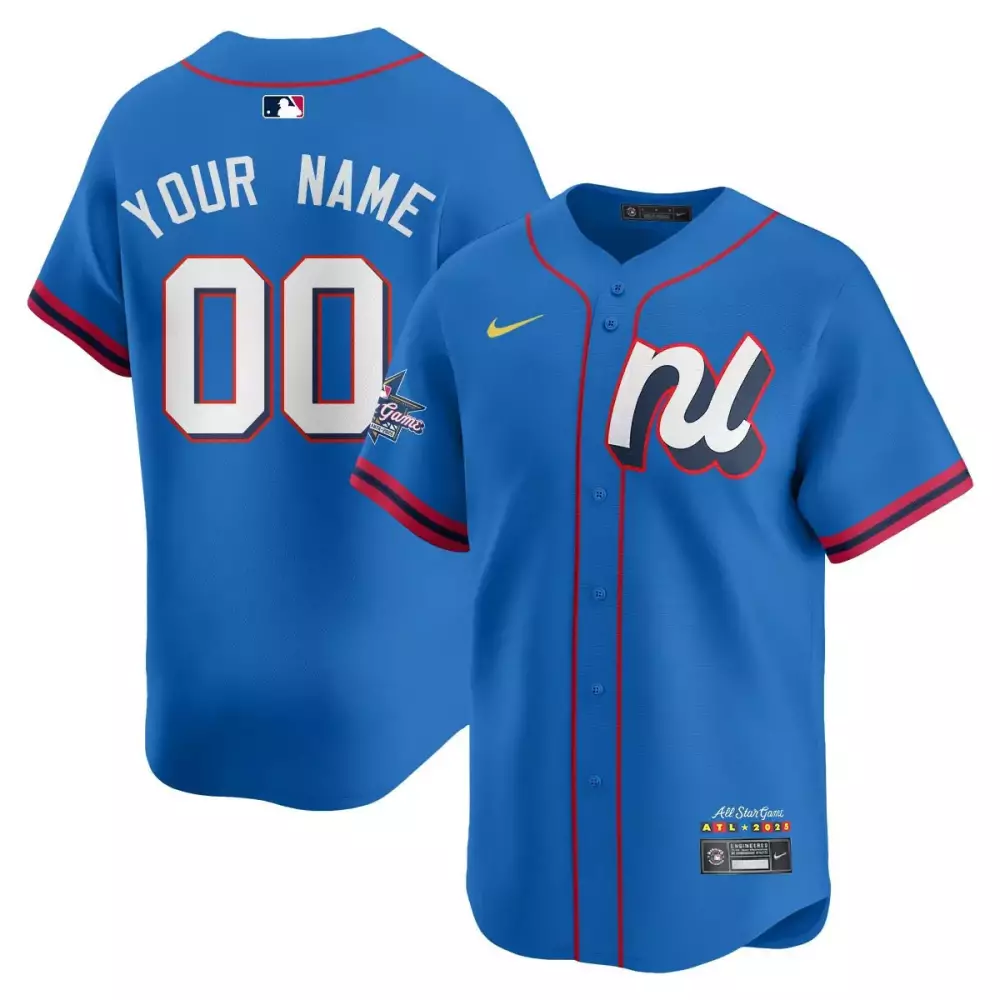 Custom Atlanta Braves Jersey Blue All Star Game All-star 2021 Men Red White Stitched