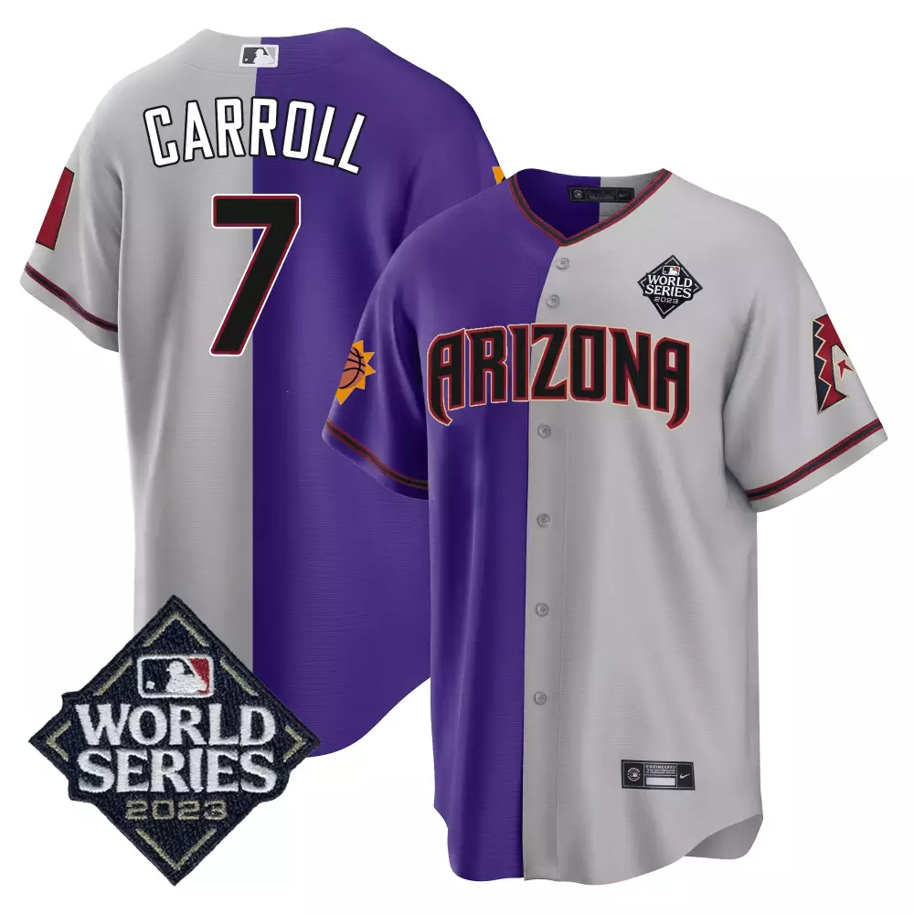 Corbin Carroll 7 Jersey Purple Arizona Diamondbacks World Series 2023 Men Split Design